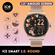 ICE-WATCH - Ice Smart 2.0 - Square Rose-Gold Connected Watch with Metal Strap - 023331 (1.7 Inches) - iOS, Android Water Resistant Smartwatch - Bluetooth, Pedometer, Games