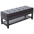 thumbnail image 1 of HOMCOM Banc Ottoman de Rangement 2 en 1 à Dessus Relevable Brun, 1 of 10