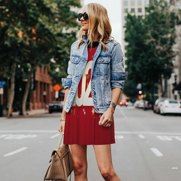 Fotbe Happy New 2025 Year Vestido de Verano sin Mangas para Mujer