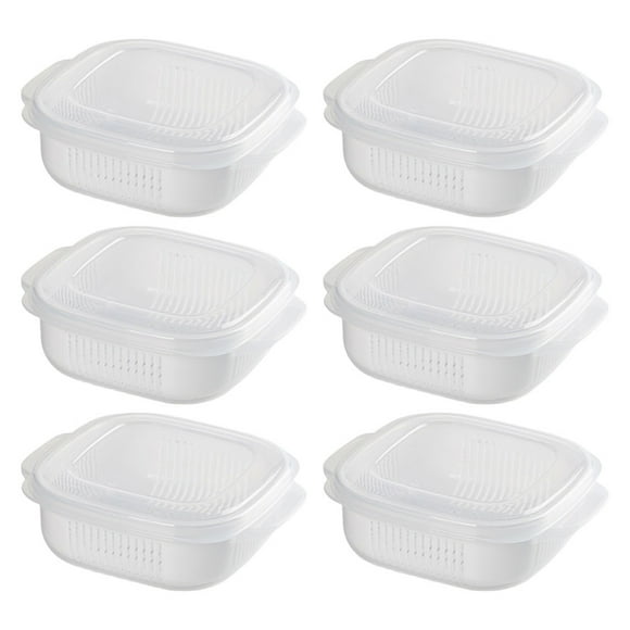 6Pcs Fridge Organizers Fridge Rice Boxes Reusable Food Containers Rice Sub Containers