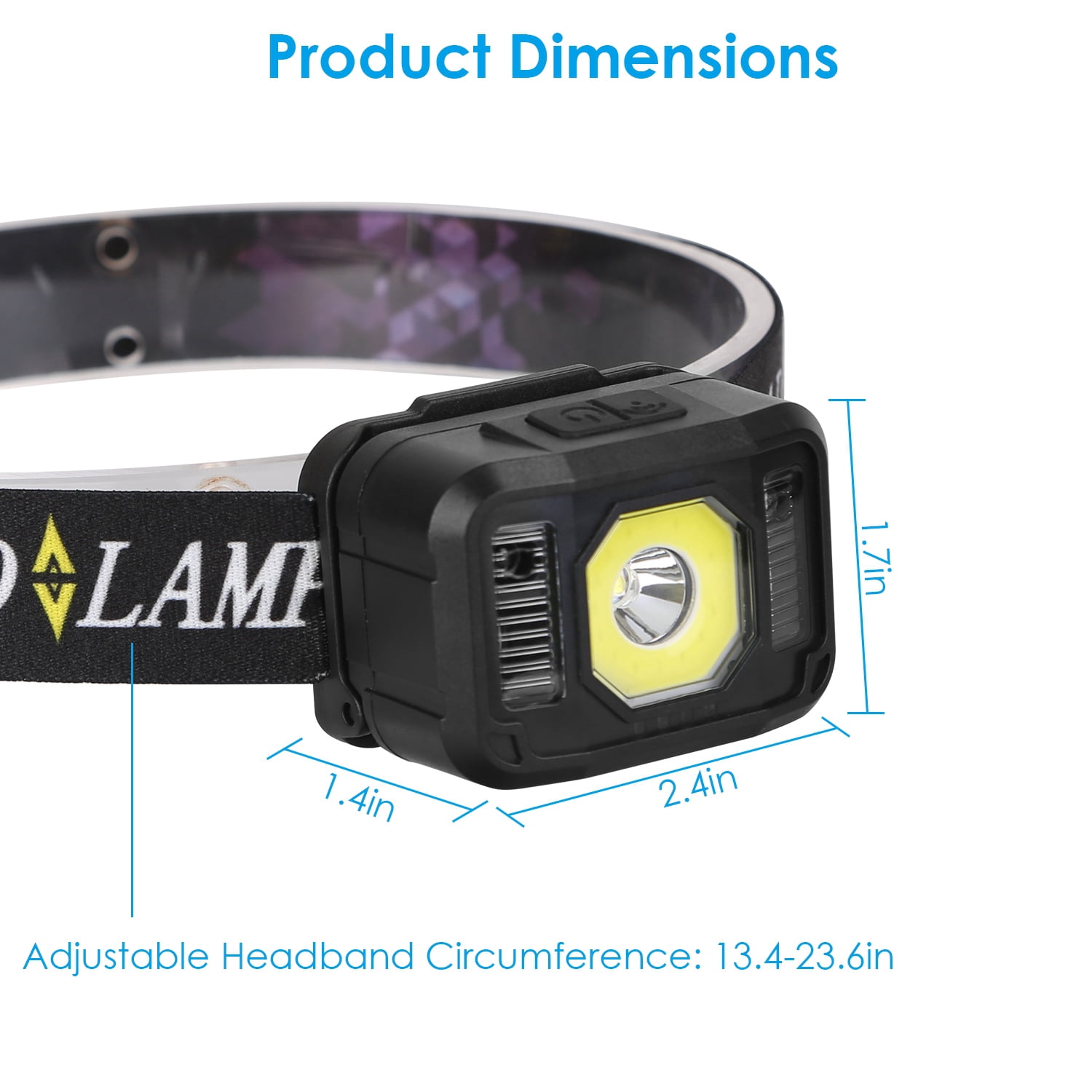 (Weiyi-EC)--2Packs Rechargeable Motion Sensor Headlamp 6 Light Modes COB XPG Headlight Torch Flashlight For Fishing Running Camping Hiking.--(pfgm)