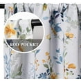 thumbnail image 3 of 2 Pack Blackout Window Valance, 18 Inches Long Kitchen Window Curtains Over Sink Rod Pocket Pattern Valance for Bathroom Bedroom Living Room, Yellow & Grey, 3 of 6