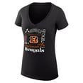 thumbnail image 2 of Women's G-III 4Her by Carl Banks  Black Cincinnati Bengals Super-Slim Fit Lightweight Collage Team V-Neck T-Shirt, 2 of 3