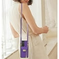 thumbnail image 6 of Phone Case for Samsung Galaxy S21 Ultra 5G Wallet Cover with Credit Card Holder Zipper Slot Crossbody Strap Lanyard Leather Stand Cell Accessories S21ultra 21S S 21 21ultra G5 Women Girls Purple, 6 of 13