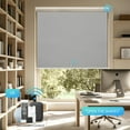 thumbnail image 3 of Estbridge [Solar-powered Roller Shades] Solar-powered  No-drill Fully Blackout Electric Roller Shades | Cordless Roller Shades for Privacy Protection  Electric Operation  Suitable for Ind, 3 of 5