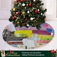 thumbnail image 6 of FMSHPON Colorful Buildings Xmas Christmas Tree Skirt Stand Mat for Holiday Party Decoration Indoor Outdoor 48 inches, 6 of 6