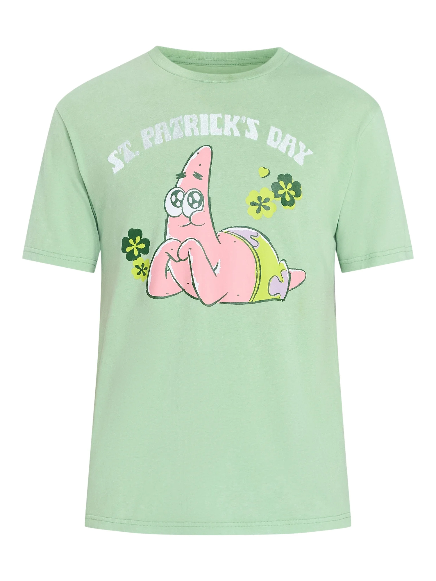 SpongeBob SquarePants Patrick Star Men's and Big Men's St. Patrick's Day Graphic Tee, Sizes XS-5XL