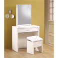 thumbnail image 1 of Modish Vanité avec Rangement Miroir Caché et Tabouret Élévateur, 2 Pièces, Blanc, 1 of 1