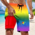 thumbnail image 1 of WILLBEST Board Shorts Men Swim Trunks with Compresssion Liner Inseam Board Shorts Bathing Suit with Pockets 273, 1 of 4
