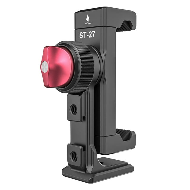 Metal Phone Tripod Mount 3 Cold Shoes & Arca Port, 360° Smartphone Tripod Adapter for iPhone Samsung Cell Phone Stand Holder for Desktop Tripod Video Live Streaming Vlogging Rig
