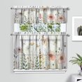 thumbnail image 2 of Watercolor Plants and Flowers2(1) Kitchen Curtain Valance 3 Piece Home Curtains and Valance Set Curtain Sink Window Decor Window Treatment Tier 27.5x36 Length, 2 of 6