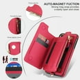 thumbnail image 5 of Wallet Case for Apple iPhone 8 Plus/iPhone 7 Plus, with Crossbody Shoulder Strap & Hand Wrist Cards Holder Zipper Pocket Stand Feature Full Protective Shockpoof Case for iPhone 8 Plus/7 Plus,Red, 5 of 7