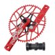 thumbnail image 1 of 130 BCD bicicleta de montaña ultraligera 170mm cigüeñal, aleación de aluminio MTB juego de manivela estrecha de una sola 5-garra soporte 56T rojo Soledad Brazo de manivela de bicicleta plegable, 1 of 10