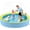 Yellow-Blue, variant on Niubya Foldable Dog Pool with Sprinkler for Large Dogs, Portable Hard Plastic PVC Pet Bathing Tub, Outdoor Collapsible Swimming Pool for Pets, 48''x 12''