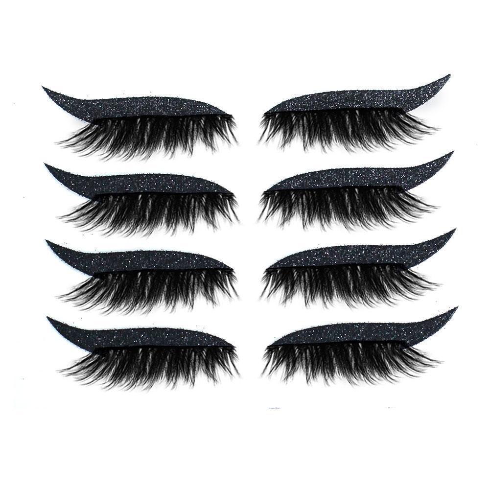 4 Pair Eyeliner And Eyelash Stickers, Eyelash Stickers Reusable Makeup