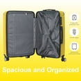thumbnail image 5 of Luggage Sets 3 Piece (20/24/28 inch)-Carry On Suitcase-Suitcase With Wheels-PC+ABS - Hardside Spinner Travel Luggage (Yellow, 3 Pcs Set), 5 of 6