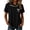 Black#235, variant on Stars Moon Funny Graphic Tees for Women Round Neck Short Sleeve Casual Fall Tops Fall Shirts White M