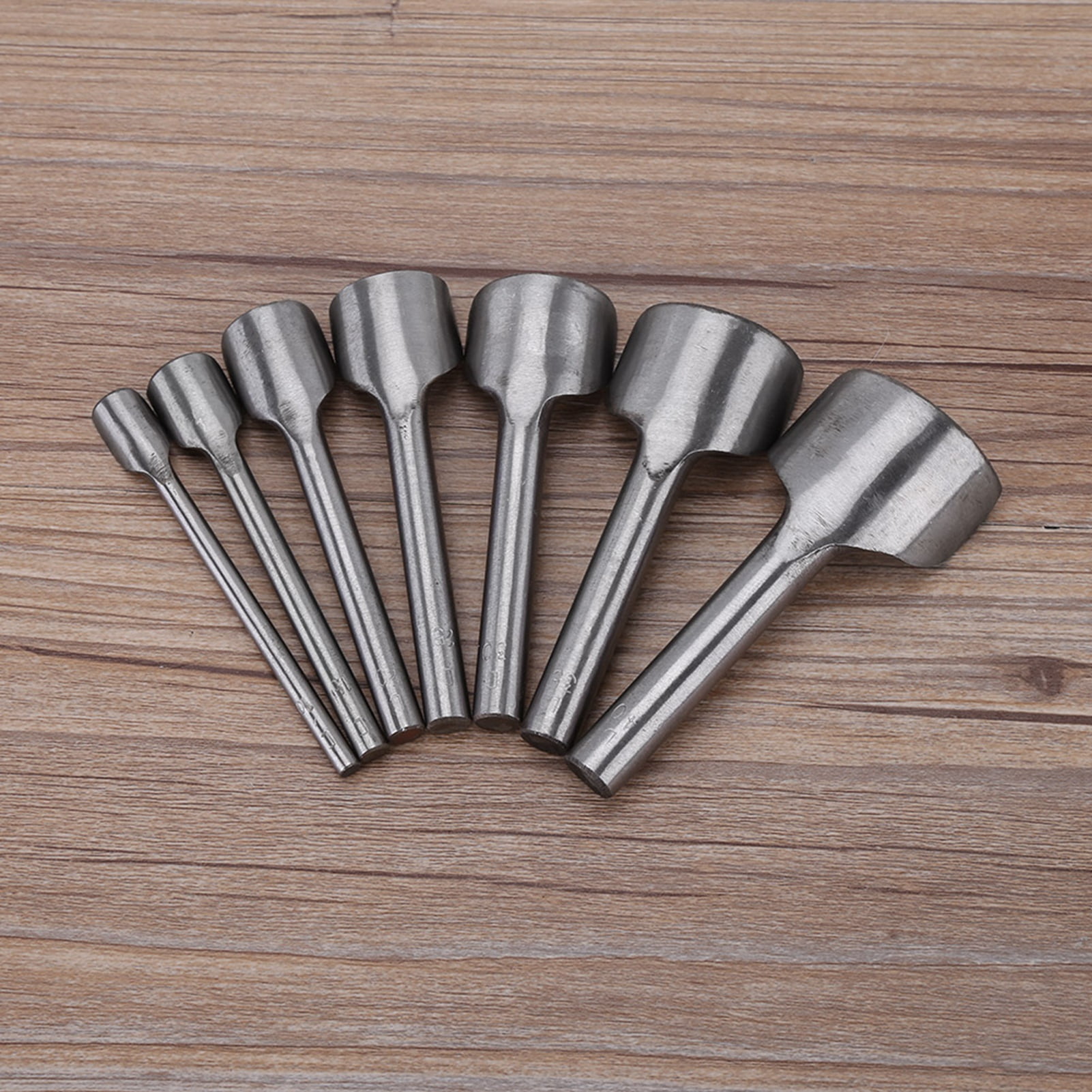 7pc Leather Craft Hole Punch Set, Durable A3 Steel, Semicircle Cutter For Straps  Cases