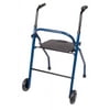 Carex 2-Wheeled Aluminium Folding Rolling Walker with Seat for Seniors, 10.36 lbs, Blue