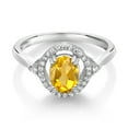 thumbnail image 2 of Gem Stone King 1.09 Ct Oval Yellow Citrine 925 Sterling Silver Ring (Size 5), 2 of 4