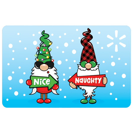 Holiday Nice & Naughty Gnomes Walmart eGift Card [Email Delivery]
