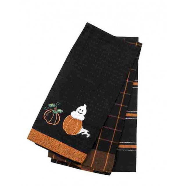 Ensemble de 3 Torchons en Coton - Serviette Citrouille d'Halloween
