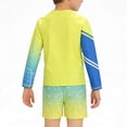 thumbnail image 5 of ATOGUTA Swimsuit for Boys Rash Guard Swimsuit Long Sleeve Bathing Suit Sun Protection Swim Suits Size 1T-10, Yellow, 5 of 6