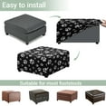 thumbnail image 5 of Xoenoiee Dog Paw Print Ottoman Cover Square Stretch Slipcover for Ottomans Soft Footstool Cover Footstool Slipcover with Elastic Bottom, Machine Washable, L, 5 of 7