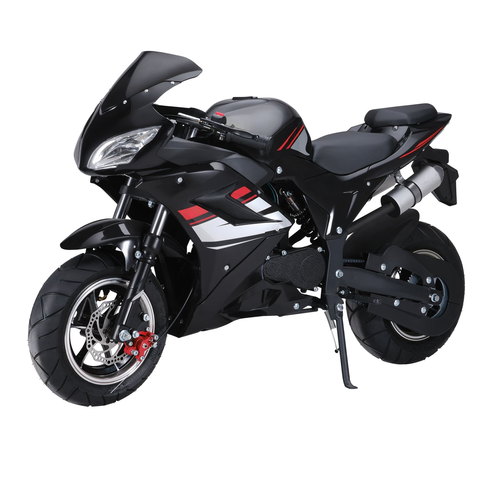 Dapmiu 49cc 4-Stroke Kids Mini Motorcycle with Hydraulic Shock Absorption, Dual Disc Brakes & Headlights, Low Noise Engine