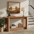 thumbnail image 2 of 63-Inch Farmhouse Console Table, Narrow Long 2-Tier Storage Sofa Table Behind Couch For Hallway, Entrance & Living Room (Rustic Brown), 2 of 8