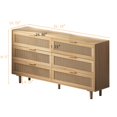 thumbnail image 2 of Storage Cabinet with Drawers, Natural Rattan-Style MDF Cabinet for Living Room Bedroom Entryway, 2 of 8