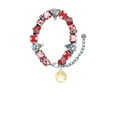 thumbnail image 2 of Goldtone Bear Paw Silhouette Red Christmas Bead Bracelet, 2 of 4