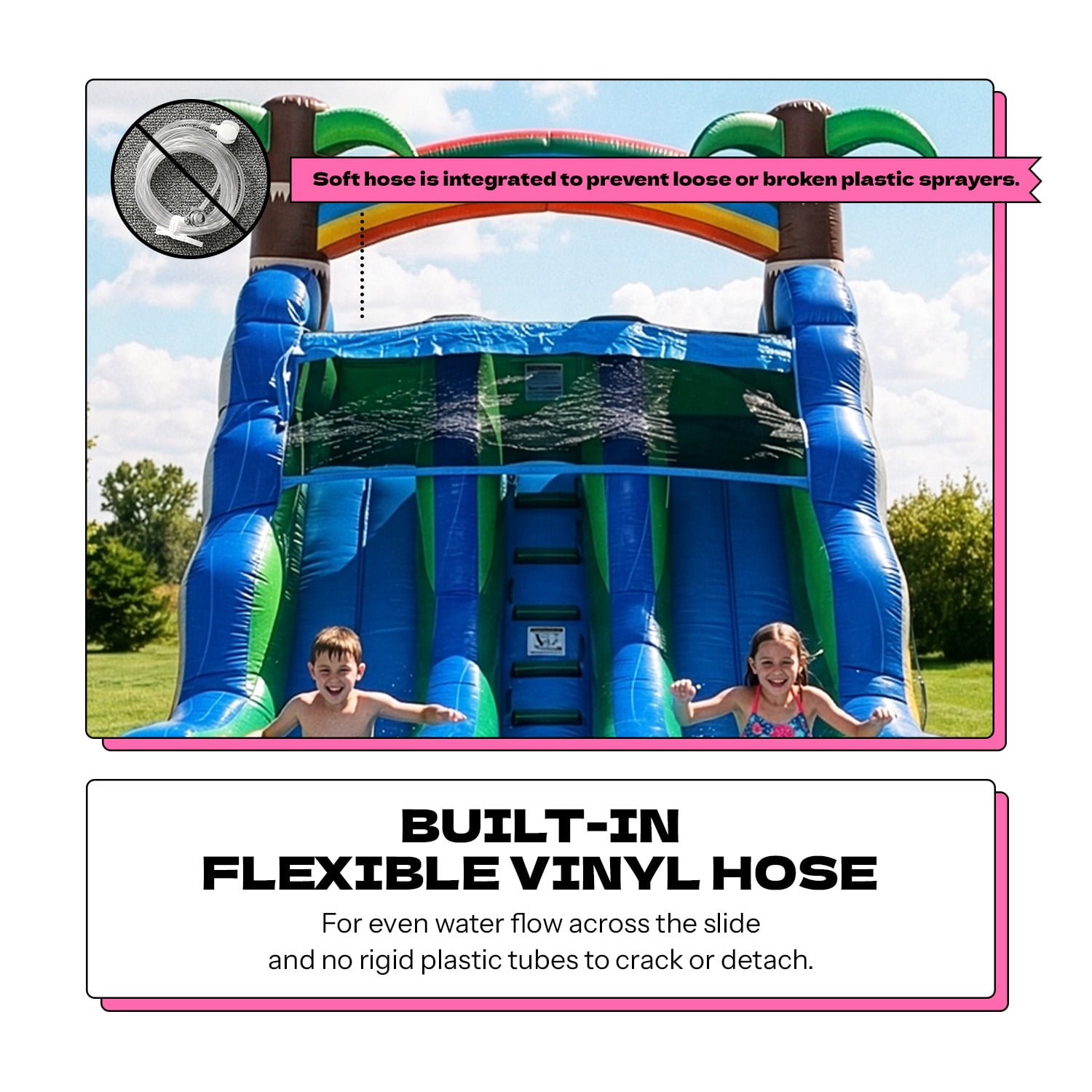 POP JUMP 13ft Topical Inflatable Dual Lane Slide with Pool for Kids & Adult, Include Blower