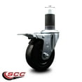 thumbnail image 2 of 4 Inch Hard Rubber Swivel 1-5/8 Inch Expanding Stem Caster Total Lock Brake SCC, 2 of 2