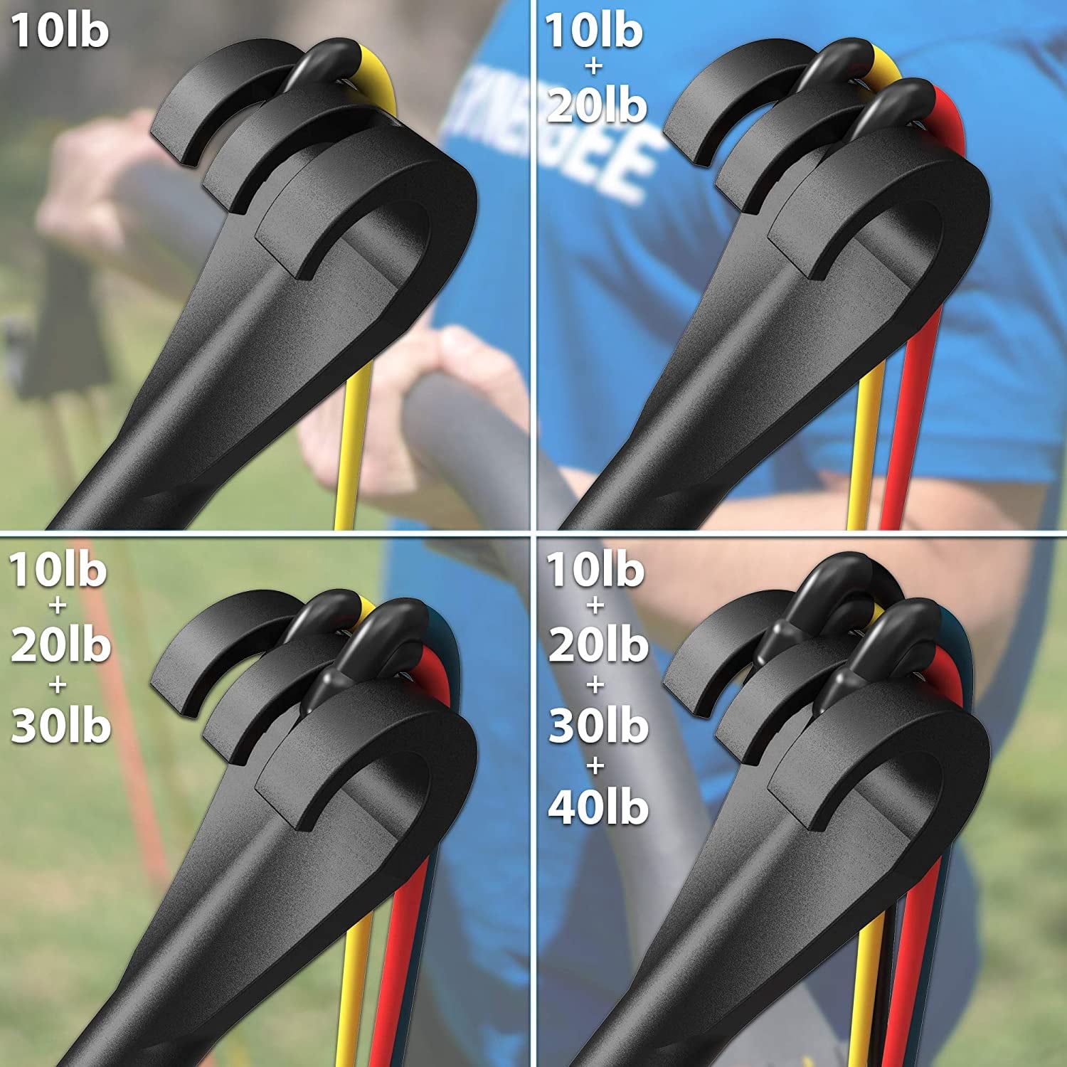 Portable Resistance Bow Home Gym Kit with 4 Bands - Full Body Workout System for Travel & Outdoors