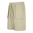 thumbnail image 6 of Quick Dry Athletic Shorts Men's Solid Color Casual Sports Elastic Waist Drawstring Pocket Shorts Khaki L, 6 of 9