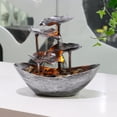 thumbnail image 6 of HomeLife Lotus Leaf Flowing Fountain Decoration for Living Room Screen Foyer Home Decoration LED Atmosphere Night Light Statues Desk Decor, 6 of 13