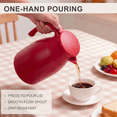 thumbnail image 3 of Lekwell 1.5L Thermal Coffee Carafe, 51 oz, Vacuum Insulated, Screw-Top Leak-Resistant Lid, Wide Mouth, Red, 3 of 8