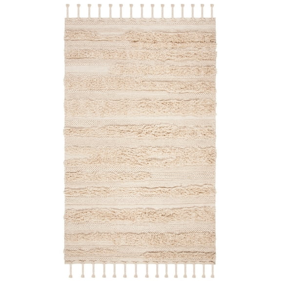 SAFAVIEH Casablanca Candida Striped Wool Area Rug, Beige, 6' x 9'