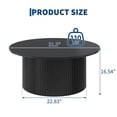 thumbnail image 2 of 31.5 Inch Round Coffee Table, Small Fluted Circle Accent Center Table with Metal Frame for Living Room, 2 of 8