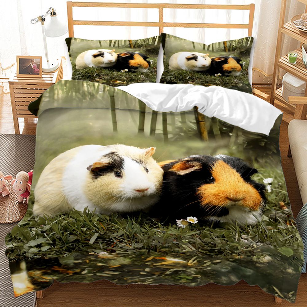 3D Animals Cute Dog Golden Retriever Print Bedding Bed Set King Queen