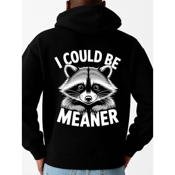 Raccoon Hoodie graphic hoodies men's long sleeve black Regular Fit, All-Season Casual Wear, Ideal Gift elegant Trendy Unisex Shirt Crewneck tshirts