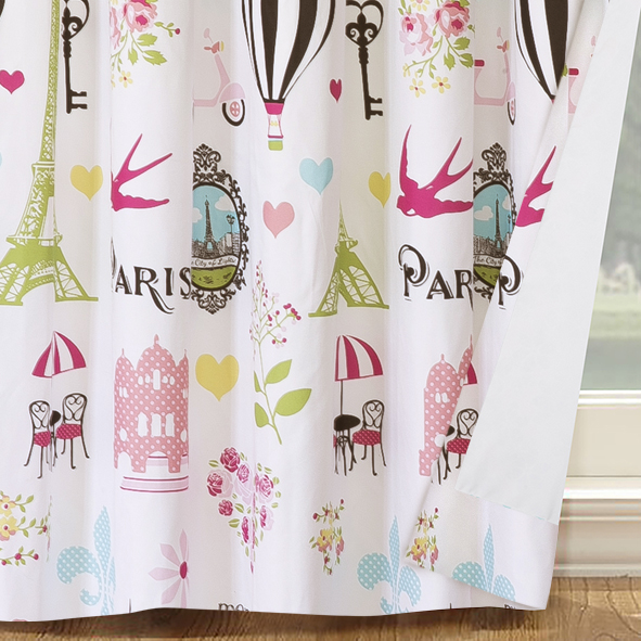 Your Zone I Love Paris Room Darkening Grommet Top Single Curtain Panel, 42 in x 84 in