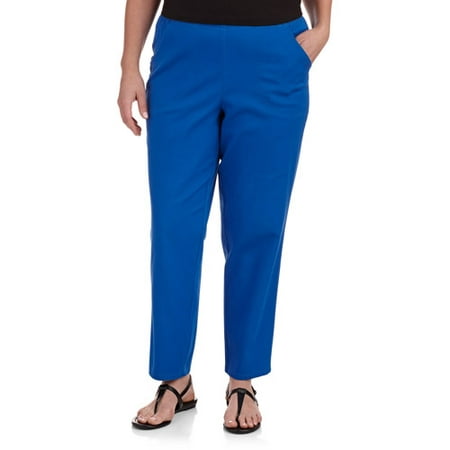Just My Size Women's Plus-Size Stretch Straight-Leg Pull-On Twill Pants ...