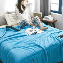 LHWEN Ice Blanket for All Seasons Lightweight Summer Comforter for Hot Sleepers Cool Comforter Double Cooling Effect Soft Breathable Blanket Home Travel Machine Washable Mother's Day Father's Day Birt