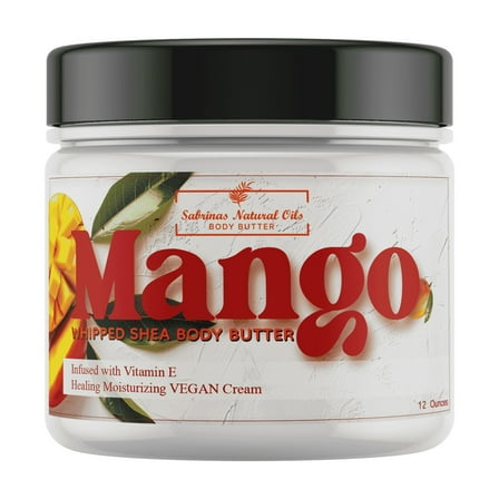 Sabrinas Natural Oils Mango Long-Lasting Hydrating Vitamin E Body Butter, 12 Ounce