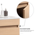 thumbnail image 3 of KYLE & KAY 24 inch Modern Wall-Mounted Bathroom Sink Cabinet, Floating Bathroom Vanity with Storage and Two Soft Close Doors,with Sink, Faucet Not Included,Solid Wood, Light Oak., 3 of 8