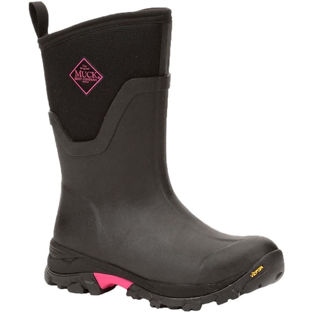 Botas de lluvia Muck Boot Arctic Ice AGAT para mujer, negro/rosa intenso 5