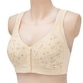 thumbnail image 4 of Women's Plus-Size Printed Front Button Vest Comfort Bra Underwear, Breathable Cotton Bralettes for Sensitive Skin, Post-Surgery Bras with Front Zipper, Minimizer Bras for Full Bust Support, 4 of 7