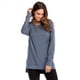thumbnail image 4 of Sudadera de Mujer de Color Liso con Cuello Redondo, Larga y Abertura Frontal Corta y Trasera Larga Azul L, 4 of 9